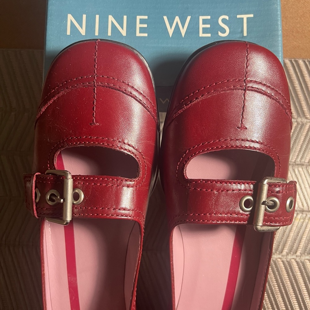 Nine West Red Leather Loafers Size 6.5 clearance any two pairs $35